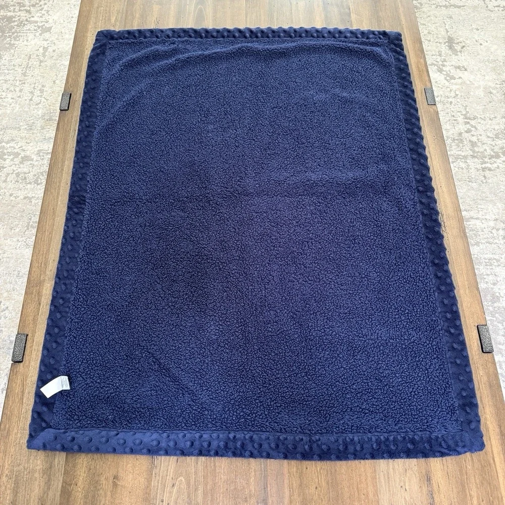 Carters Child Of Mine Navy Blue Green White Striped Dinosaur Dino Baby Blanket